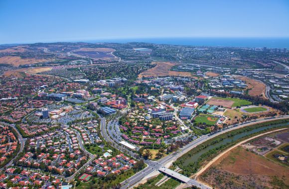 Aerial view of UCI campus