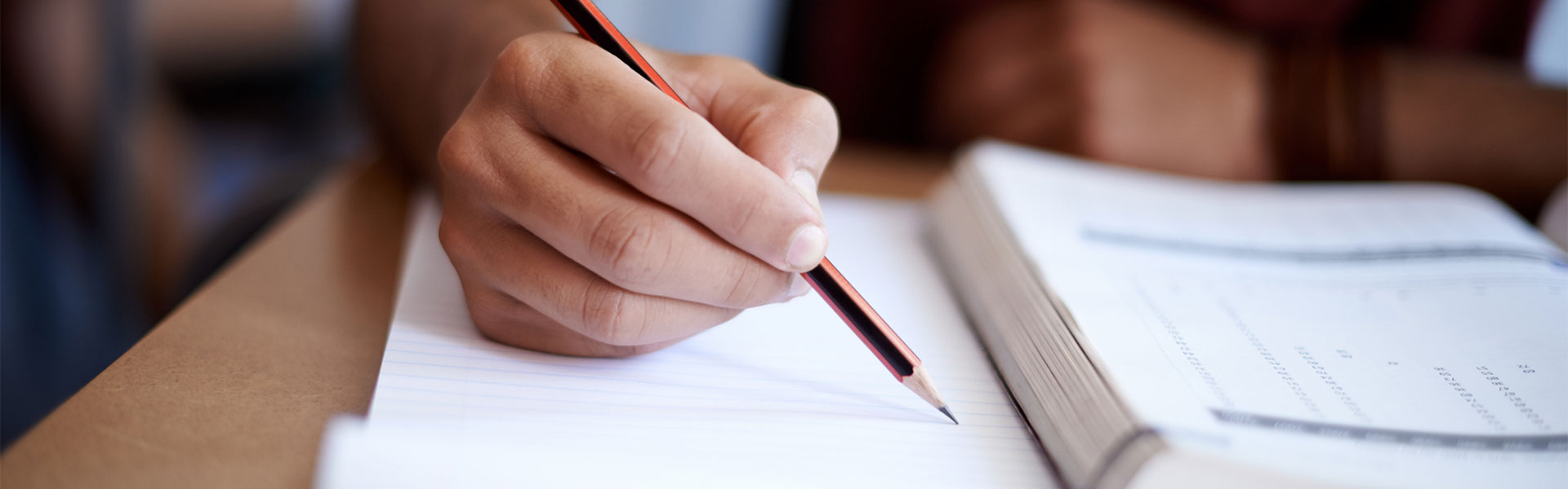 Student about to take notes