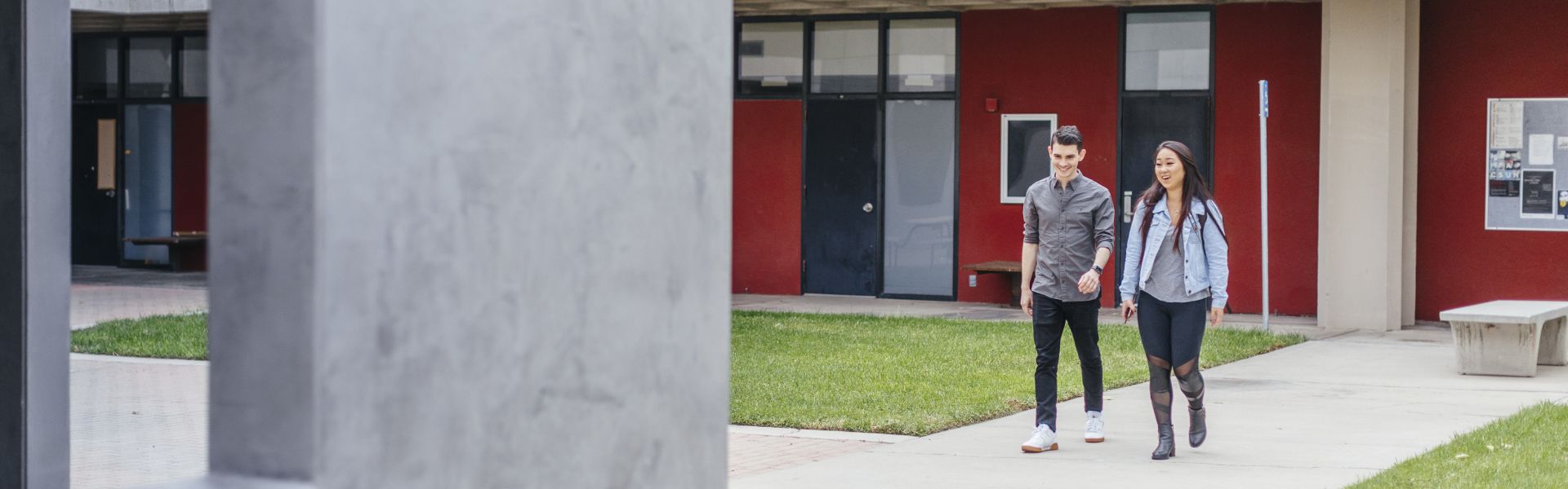 Students walking on campus