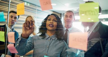 Project manager reviewing notes