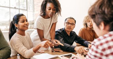 Project manager reviewing schedule